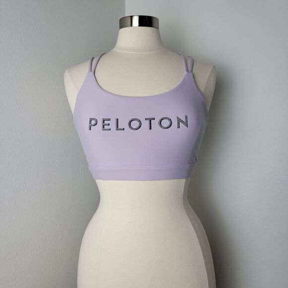 Peloton Cadent Strappy Elevate Lilac Lavender Purple Sports Bra Size Large - Picture 1 of 11
